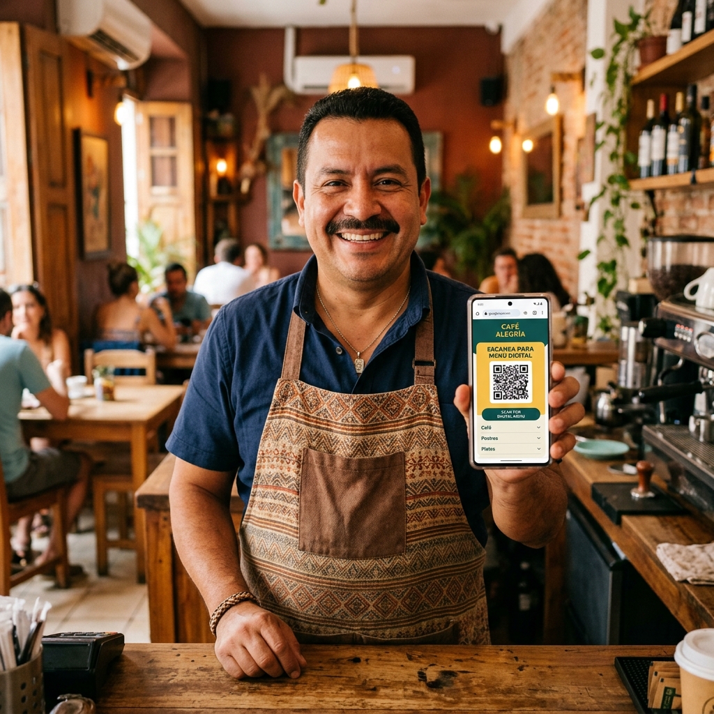 Emprendedor hondureño usando catálogo digital